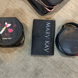 Mary Kay Black Cosmetic Bags Set 3 bags vintage